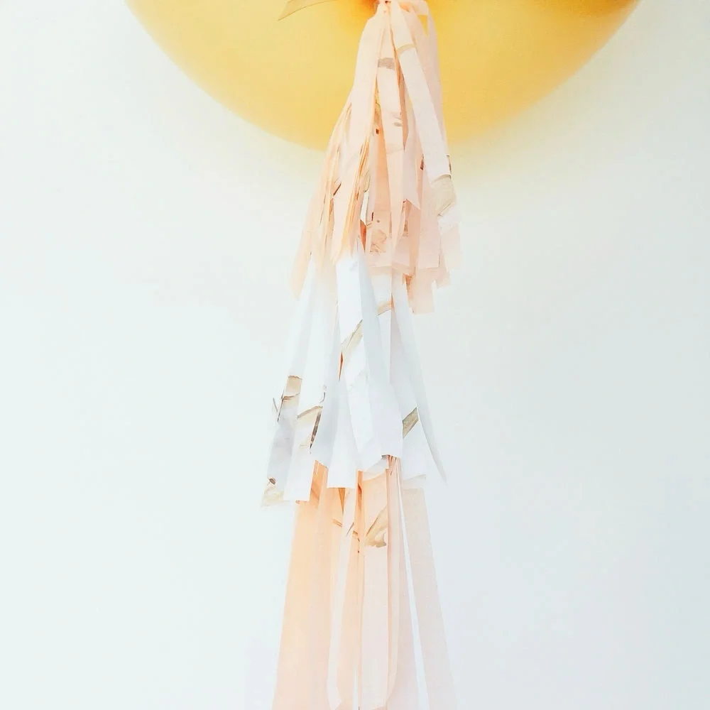 48” Set of 3 Elegant Pink & White Tassel Garland Streamers for Party, Wedding